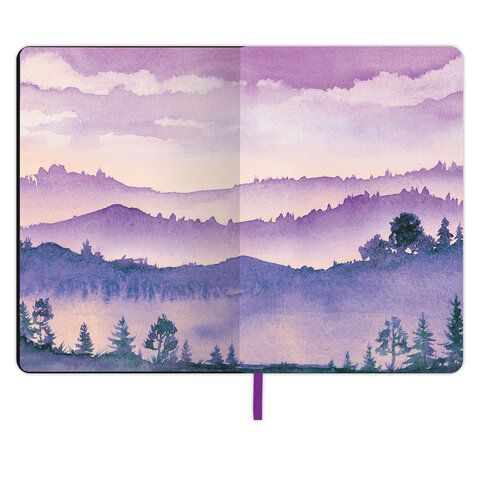 Блокнот А5 (143x210 мм), BRAUBERG VISTA &quot;Violet&quot;, под кожу, гибкий, 80 л., 112074