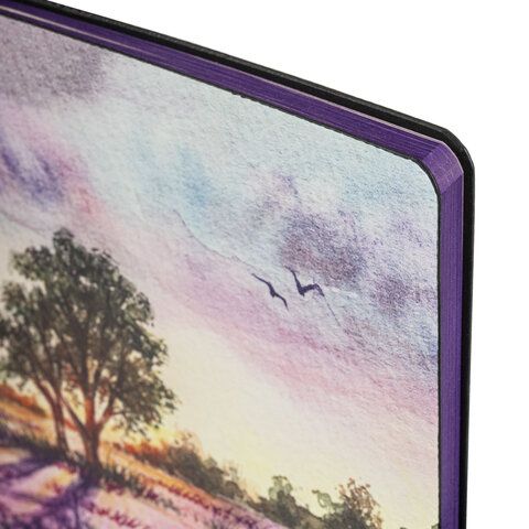 Блокнот А5 (143x210 мм), BRAUBERG VISTA &quot;Violet&quot;, под кожу, гибкий, 80 л., 112074
