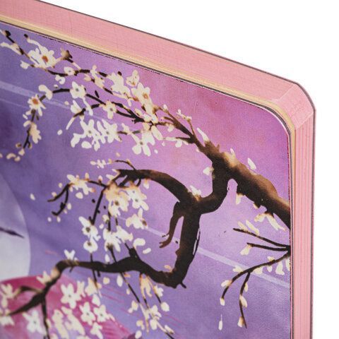 Блокнот А5 (143x210 мм), BRAUBERG VISTA &quot;Sakura&quot;, под кожу, гибкий, 80 л., 112076