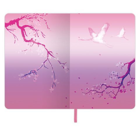Блокнот А5 (143x210 мм), BRAUBERG VISTA &quot;Sakura&quot;, под кожу, гибкий, 80 л., 112076