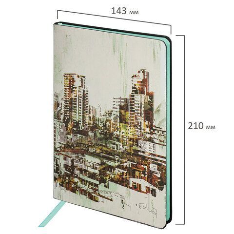 Блокнот А5 (143x210 мм), BRAUBERG VISTA &quot;District&quot;, под кожу, гибкий, 80 л., 112087