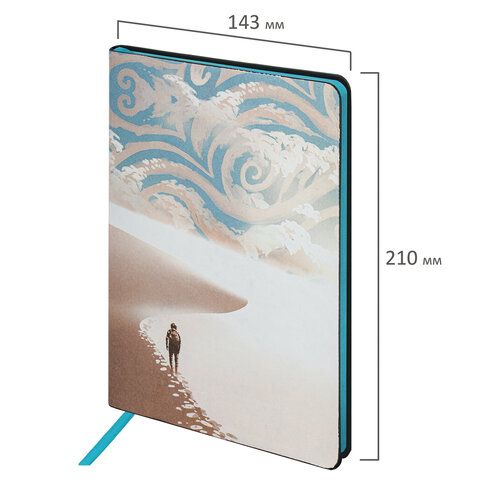 Блокнот А5 (143x210 мм), BRAUBERG VISTA &quot;Desert&quot;, под кожу, гибкий, 80 л., 112088