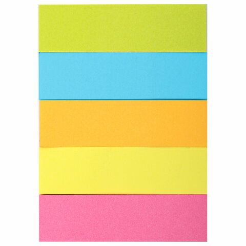 Закладки клейкие неоновые BRAUBERG бумажные, 50х14 мм, 1250 штук (5 цветов х 50 листов, КОМПЛЕКТ 5 штук), 112443