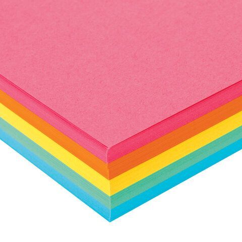 Бумага цветная BRAUBERG, А4, 80 г/м2, 250 л., (5 цветов х 50 л.), интенсив, для офисной техники, 112464