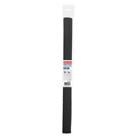 Бумага гофрированная/креповая, 32 г/м2, 50х250 см, черная, в рулоне, BRAUBERG 5 шт., 112530
