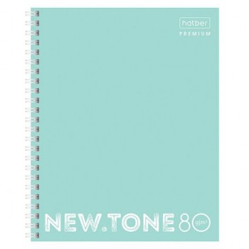 Тетрадь А5 80 л. HATBER 4 шт. Premium гребень, клетка, глянцевая ламинация, "NEWtone PASTEL Мята", 80Т5лA1гр_05039