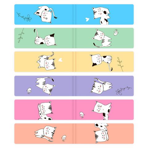 Закладки для книг МАГНИТНЫЕ, &quot;CATS&quot;, набор 6 шт., 60x20 мм, BRAUBERG, 113159