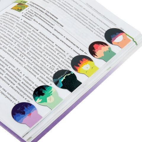 Закладки для книг МАГНИТНЫЕ, &quot;SUNSET&quot;, набор 6 шт., 32х28 мм, BRAUBERG 2 шт., 113169
