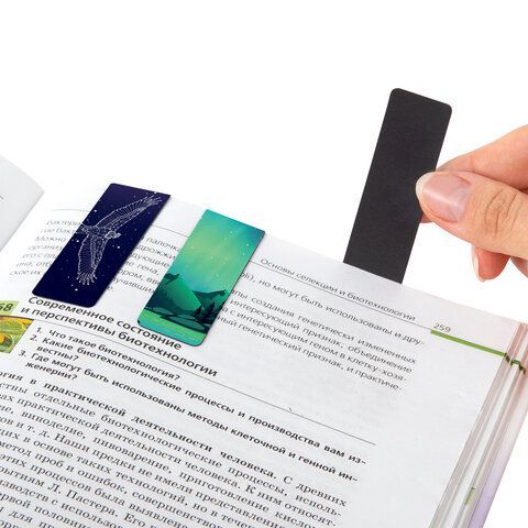 Закладки для книг МАГНИТНЫЕ, &quot;GALAXY&quot;, набор 12 шт., 60x20 мм, BRAUBERG, 113171