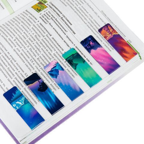 Закладки для книг МАГНИТНЫЕ, &quot;GALAXY&quot;, набор 12 шт., 60x20 мм, BRAUBERG, 113171