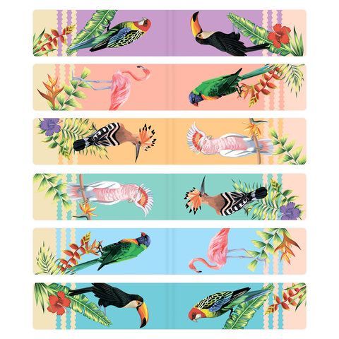 Закладки для книг МАГНИТНЫЕ, &quot;TROPICS&quot;, набор 12 шт., 60x20 мм, BRAUBERG, 113172