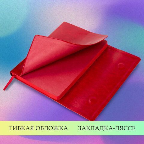 Ежедневник с магнитным клапаном недатированный, под кожу, А5, красный, BRAUBERG &quot;Magnetic X&quot;, 113281