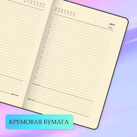 Ежедневник недатированный А5 (138х213 мм) BRAUBERG &quot;Imperial&quot;, под кожу, 160 л., черный, 113499