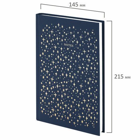 Ежедневник недатированный А5 (145х215 мм), ламинированная обложка с фольгой, 128 л., STAFF, &quot;Stars&quot;, 113522