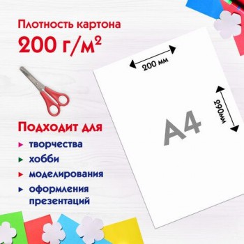 Картон белый А4 немелованный (матовый), 24 листа, ПИФАГОР 2 шт., 200х290 мм, "Совушка", 113565