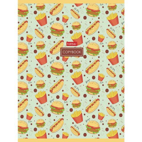 Тетрадь А5, 96 л., HATBER 6 шт., скоба, клетка, обложка картон, &quot;Good food&quot;, 96Т5В1