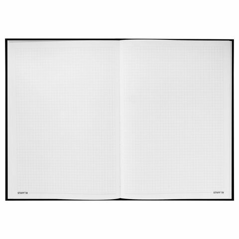 Блокнот БОЛЬШОЙ ФОРМАТ (205х290 мм) А4, 80 л., твердый, клетка, STAFF, &quot;Black&quot;, 114403