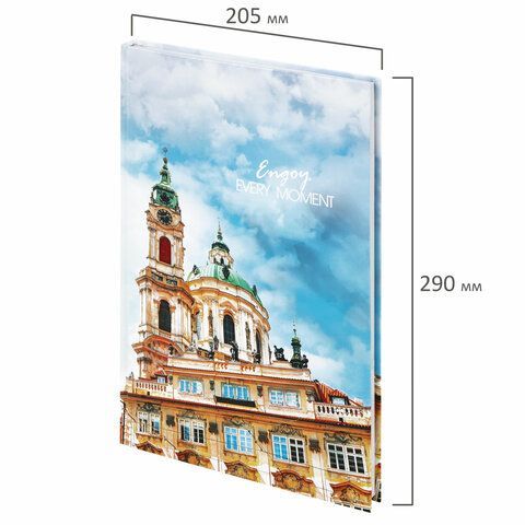 Блокнот БОЛЬШОЙ ФОРМАТ (205х290 мм) А4, 80л, твердый, клетка, STAFF, &quot;Город&quot;, 114405