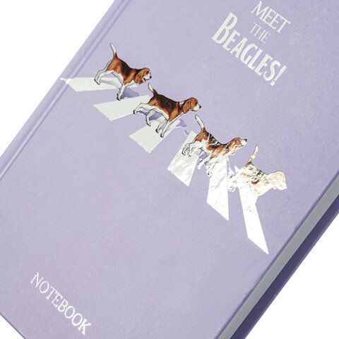 Блокнот А5 134х206 мм, 80 л., твердый, клетка, выборочный лак, STAFF, &quot;Beagles&quot;, 114424