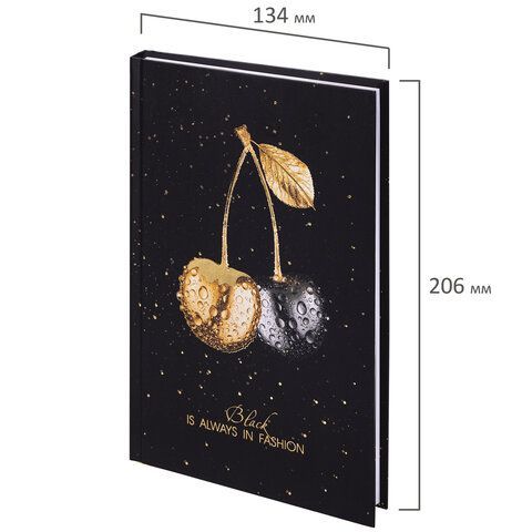 Блокнот А5 134х206 мм, 80 л., твёрдый, клетка, тиснение фольгой, STAFF, &quot;Cherry&quot;, 114430