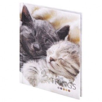 Блокнот МАЛЫЙ ФОРМАТ (110х147 мм), А6, 80 л., твёрдый, клетка, STAFF 3 шт., "Котики", 114439