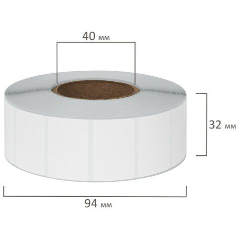 Этикетка ТермоТоп (30х20 мм), 2000 этикеток в ролике, прозрачная подложка из пленки, светостойкость до 12 месяцев, 114494, 54228
