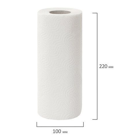 Полотенца бумажные 2-х слойные, спайка 8 рулонов (8х13 м), ЛЮБАША ECO, 114743