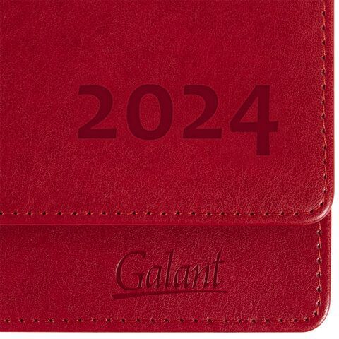 Планинг датированный 2024 305х140 мм, GALANT &quot;Ritter&quot;, под кожу, красный, 114820