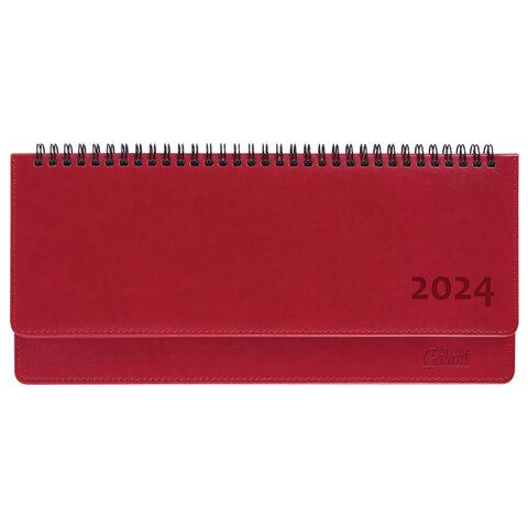 Планинг датированный 2024 305х140 мм, GALANT &quot;Ritter&quot;, под кожу, красный, 114820