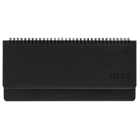 Планинг датированный 2024 305x140 мм GALANT &quot;Ritter&quot;, под кожу, черный, 114821
