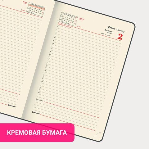 Ежедневник датированный 2024 А5 138x213 мм, BRAUBERG &quot;Flap&quot;, под кожу, органайзер, синий, 114968