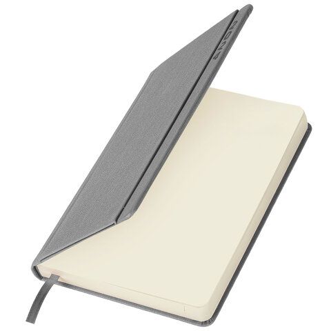 Ежедневник датированный 2024 А5 138x213 мм, BRAUBERG &quot;Flap&quot;, под кожу, органайзер, серый, 114971