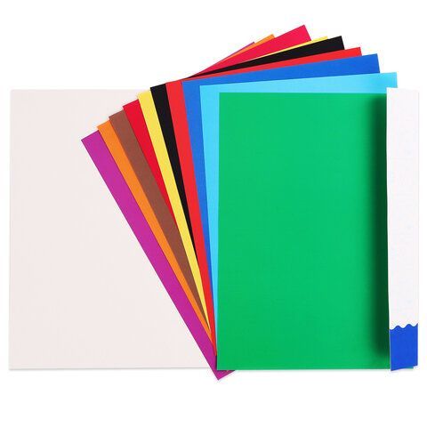Цветная бумага А4 2-сторонняя мелованная, 20 листов 10 цветов, в папке, BRAUBERG, 200х280 мм, &quot;Кактусы&quot;, 115171