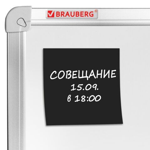 Блок самоклеящийся (стикеры) черный BRAUBERG BLACK, 76х76 мм, 100 листов, 115204