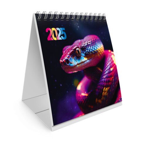 Календарь-домик настольный на гребне, 2025г, BRAUBERG 3 шт., 101х101мм, Snake, 116269