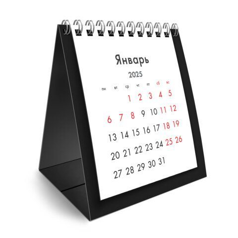 Календарь-домик настольный на гребне, 2025г, BRAUBERG 2 шт., 110х120мм, ЧЕРНЫЙ, 116274