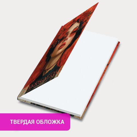 Ежедневник недатированный с резинкой А5 145х203мм, BRAUBERG, твердый, фольга, 128л, Red vibe, 116298