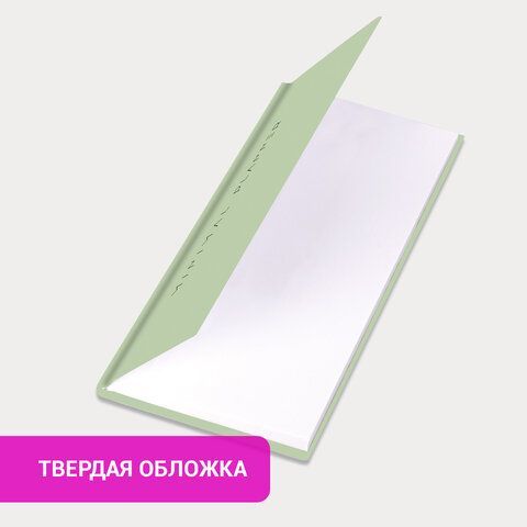Еженедельник недатированный с резинкой 171х93мм, BRAUBERG, твердый, зеленый, 64л, Minimal, 116314