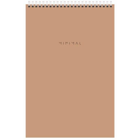 Блокнот БОЛЬШОЙ ФОРМАТ А4 198х297мм, 80л, гребень, подложка, клетка, BRAUBERG Minimal, 116424