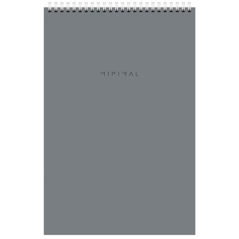 Блокнот БОЛЬШОЙ ФОРМАТ А4 198х297мм, 80л, гребень, подложка, клетка, BRAUBERG Minimal, 116424