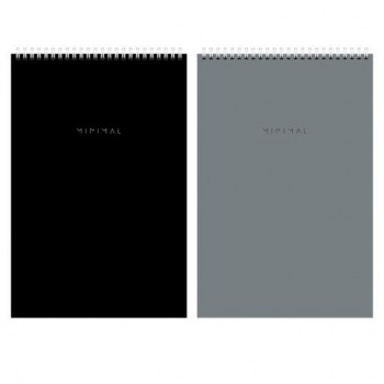 Блокнот ДЭК А4 198х297 мм, 80 л., КОМПЛЕКТ 2 шт., гребень, подложка, BRAUBERG "Minimal Classic", 116452