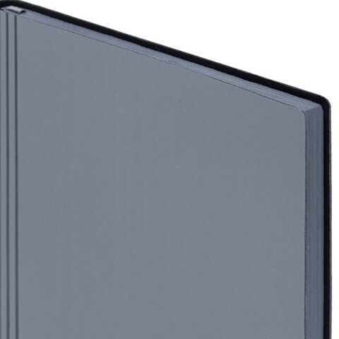 Блокнот А5 138x213мм BRAUBERG Personal, под кожу, 80 листов, клетка, серый, 116612