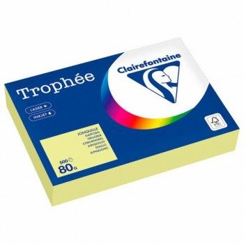 Бумага цветная CLAIREFONTAINE, А4, 80 г/м2, 500 л., пастель, лимонно-желтый, Франция,, 1778PC