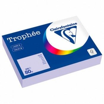 Бумага цветная CLAIREFONTAINE, А4, 80 г/м2, 500 л., пастель, бледно-лиловый, Франция,, 1872PC
