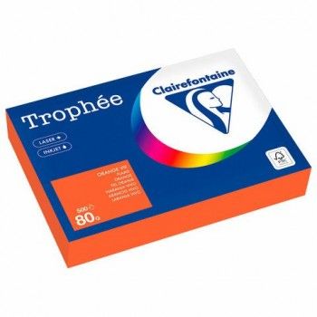 Бумага цветная CLAIREFONTAINE, А4, 80 г/м2, 500 л., интенсив, ярко-оранжевый, Франция, 1761PC