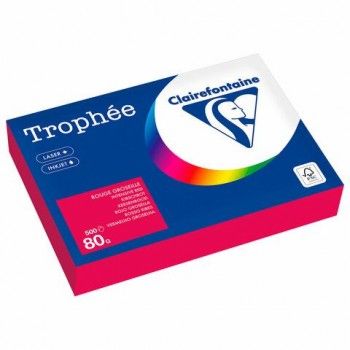Бумага цветная CLAIREFONTAINE, А4, 80 г/м2, 500 л., интенсив, красный, Франция, 1782P, 1782PC