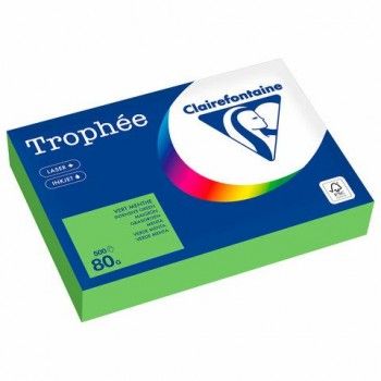 Бумага цветная CLAIREFONTAINE, А4, 80 г/м2, 500 л., интенсив, ярко-зеленый, Франция,, 1875PC