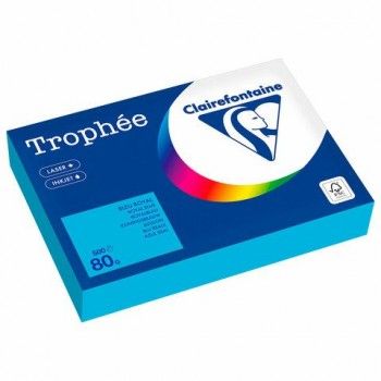 Бумага цветная CLAIREFONTAINE, А4, 80 г/м2, 500 л., интенсив, королевский синий, Фран, 1976PC