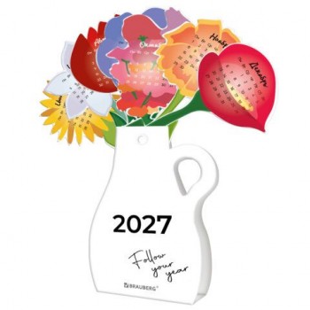 Календарь настольный подарочный фигурный 2027 сувенир DIY, картон, BRAUBERG, "Букет", 116734