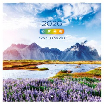 Календарь настенный перекидной 2026г, BRAUBERG, 12 листов, 28,5х28,5см, Времена года, 116925